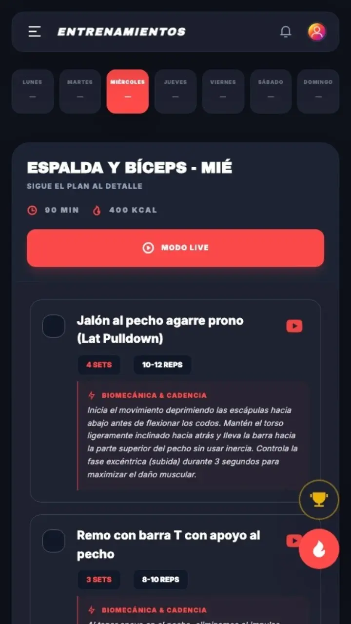 ENTRENAMIENTO AL DETALLE Mobile